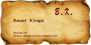 Bauer Kinga névjegykártya