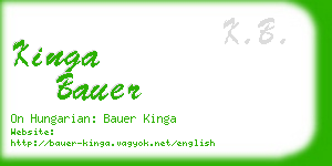 kinga bauer business card